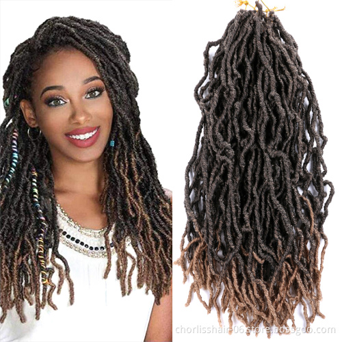 Natural 22 Inches Bobbi Boss Goddess Nu locks Wholesale Afro Faux Locs Twist Curly Synthetic Crochet Braiding Hair Extensions